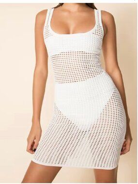 SUPERDOWN Talulah Dress-Coverup Women Sz M Open Knit